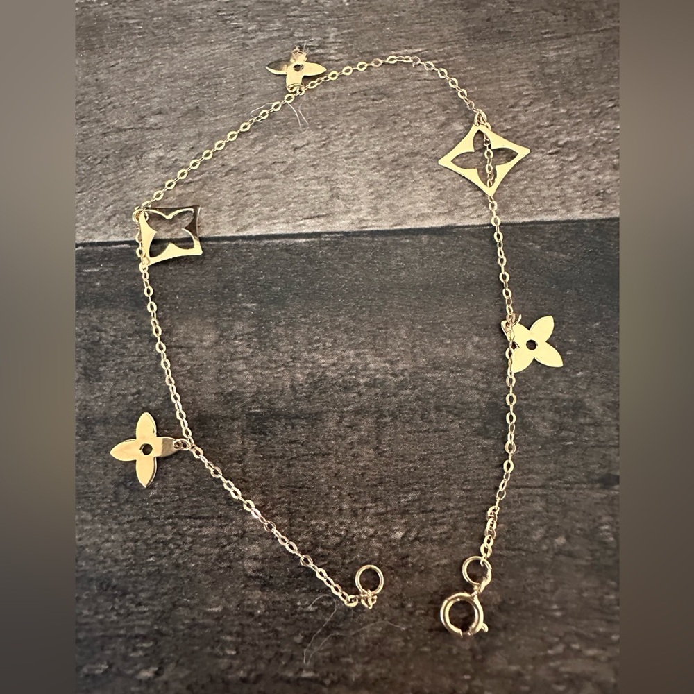 Real 18K Gold Charm Bracelet